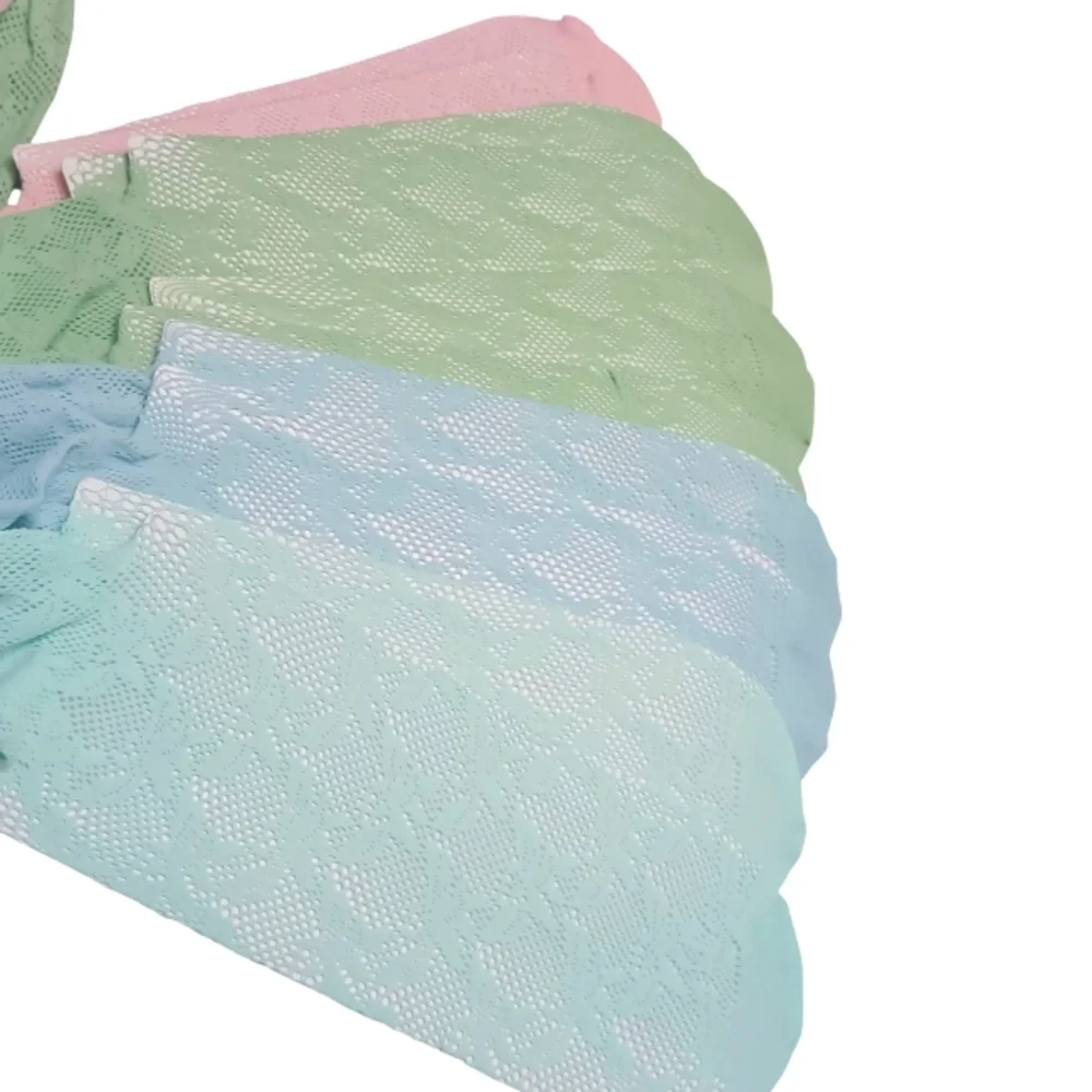 Lot of 5 Lace Pastel Girls Tights Blue Green Pink Teal Size 6-8 Brand New